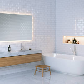 White Tiled Bathroom 